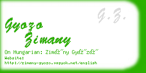 gyozo zimany business card